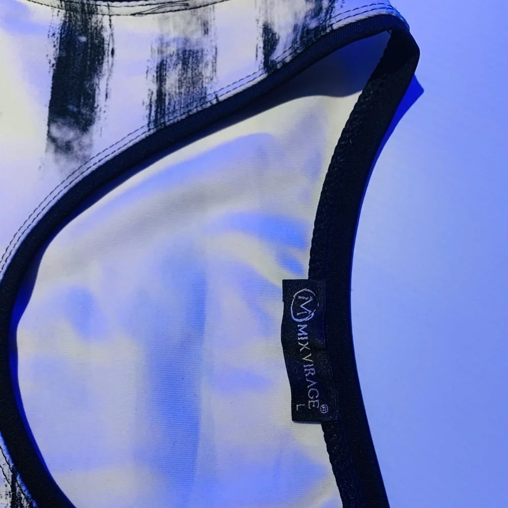 Mix Virage black & white floral dress size L - Picture 3 of 6